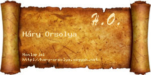 Háry Orsolya névjegykártya